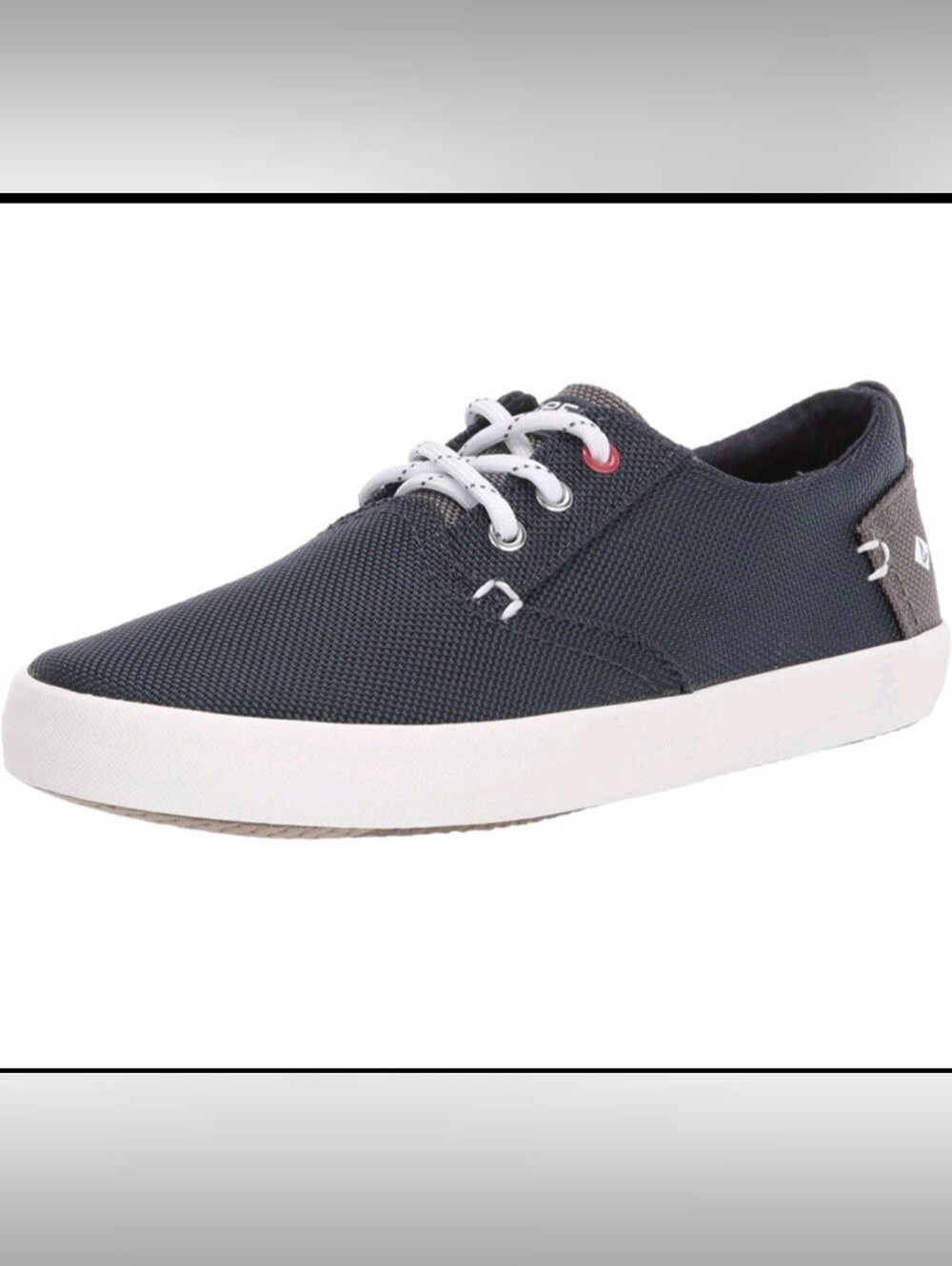 Sperry Kids Bodie Navy Canvas Top Sider Sneakers W/ White Laces